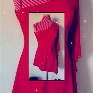 Sexy Red One Sheer Sleeve Top